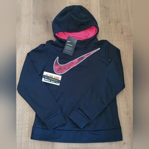 Nike Therma Dry Fit Youth Girl Hoodie Fleece Jacket Black Size : Large